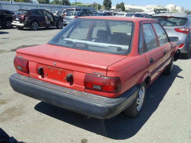 1Y1SK5463NZ034298 - 1992 GEO PRIZM BASE წითელი ფოტო 4