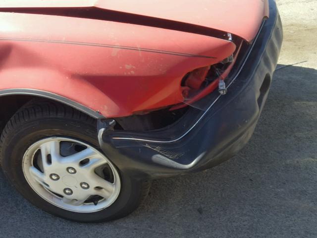 1Y1SK5463NZ034298 - 1992 GEO PRIZM BASE წითელი ფოტო 9