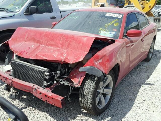 2C3CDXHG5FH929122 - 2015 DODGE CHARGER SX RED photo 2