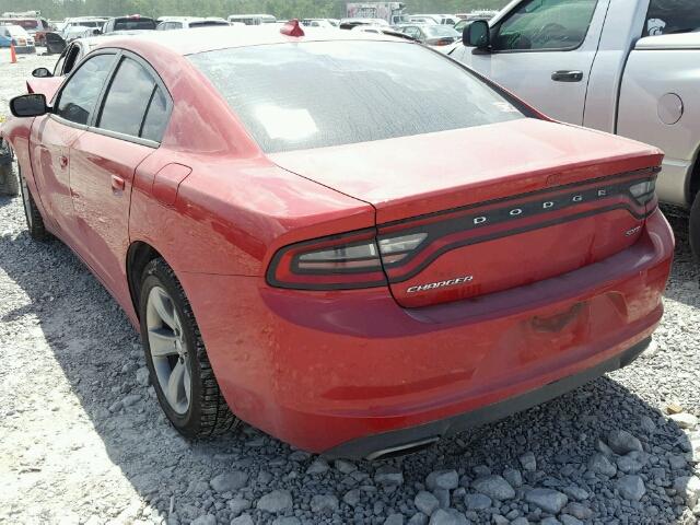 2C3CDXHG5FH929122 - 2015 DODGE CHARGER SX RED photo 3