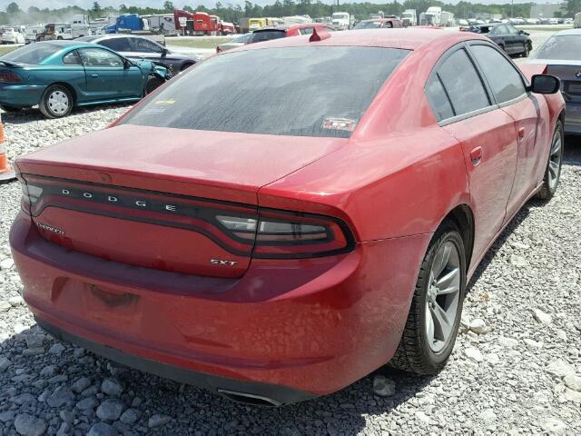 2C3CDXHG5FH929122 - 2015 DODGE CHARGER SX RED photo 4