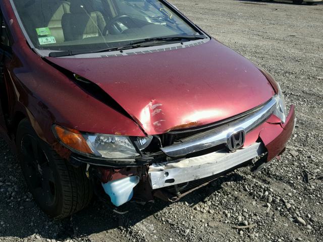 2HGFA16968H509408 - 2008 HONDA CIVIC EXL მუქწითელი ფოტო 9