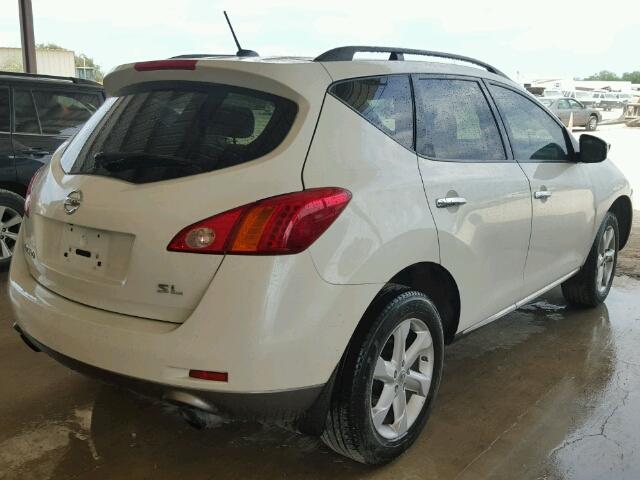 JN8AZ1MU5AW016579 - 2010 NISSAN MURANO WHITE photo 4