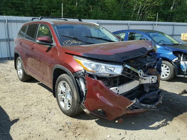 5TDDKRFH1GS313711 - 2016 TOYOTA HIGHLANDER BURGUNDY photo 1