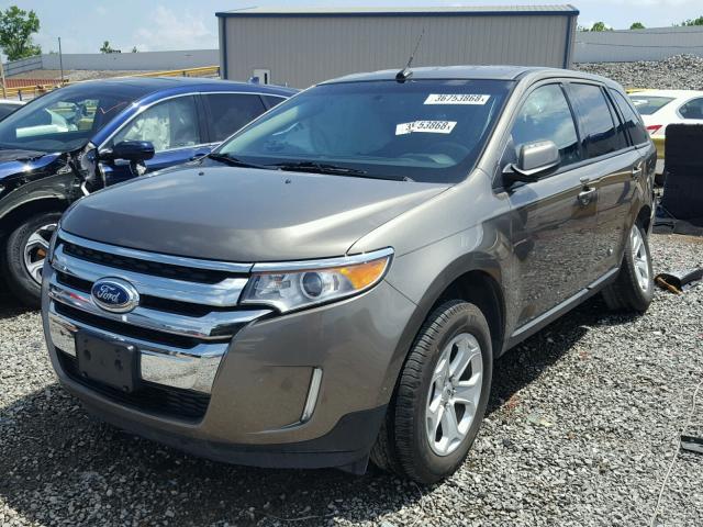 2FMDK3JC8EBA85631 - 2014 FORD EDGE SEL GRAY photo 2