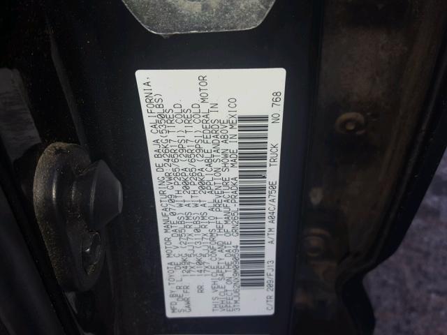 3TMJU62NX9M090594 - 2009 TOYOTA TACOMA DOU BLACK photo 10