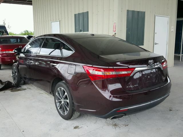 4T1BK1EB9GU220626 - 2016 TOYOTA AVALON XLE BURGUNDY photo 3