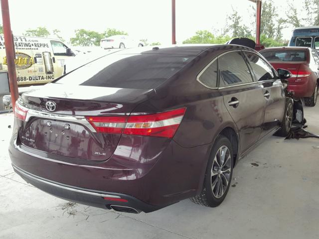 4T1BK1EB9GU220626 - 2016 TOYOTA AVALON XLE 勃艮第红 照片 4