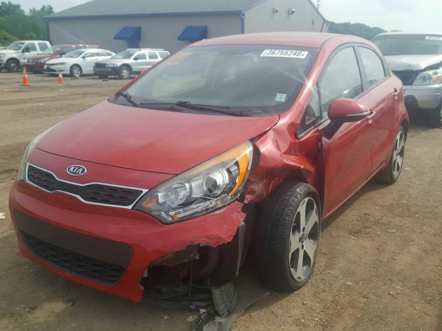 KNADN5A37C6080033 - 2012 KIA RIO EX RED photo 2