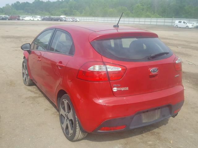 KNADN5A37C6080033 - 2012 KIA RIO EX RED photo 3