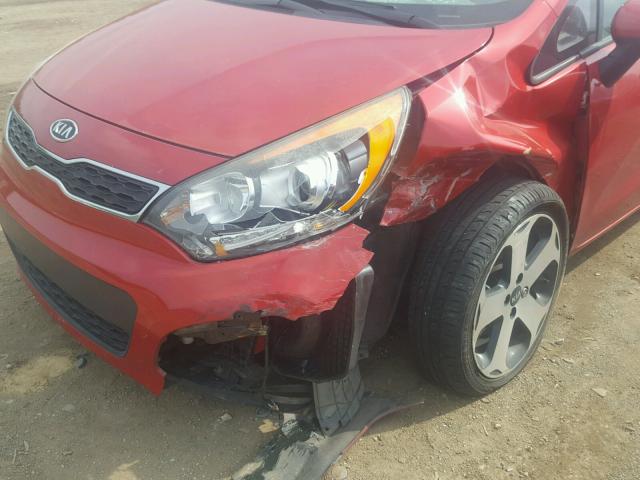 KNADN5A37C6080033 - 2012 KIA RIO EX RED photo 9