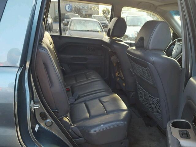 5FNYF18556B005972 - 2006 HONDA PILOT EX BLUE photo 6