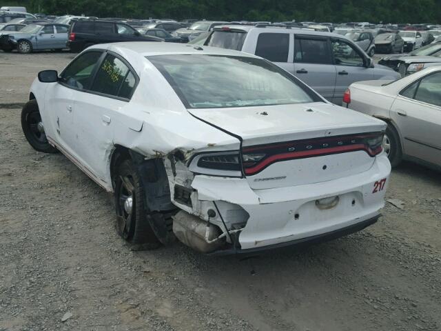 2C3CDXAT4FH785439 - 2015 DODGE CHARGER PO WHITE photo 3