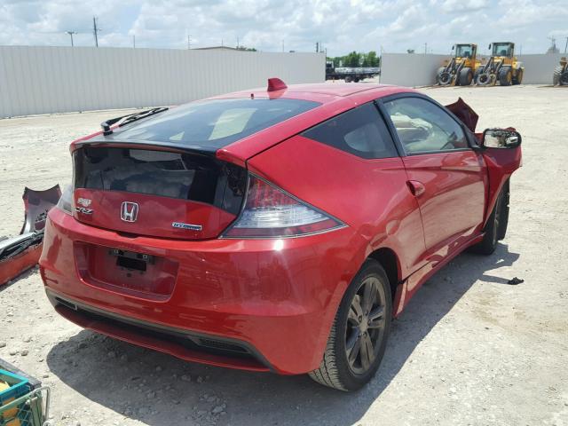 JHMZF1D66DS001818 - 2013 HONDA CR-Z EX RED photo 4