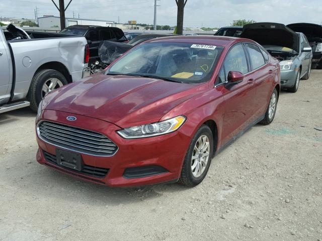 3FA6P0G7XFR159924 - 2015 FORD FUSION S RED photo 2