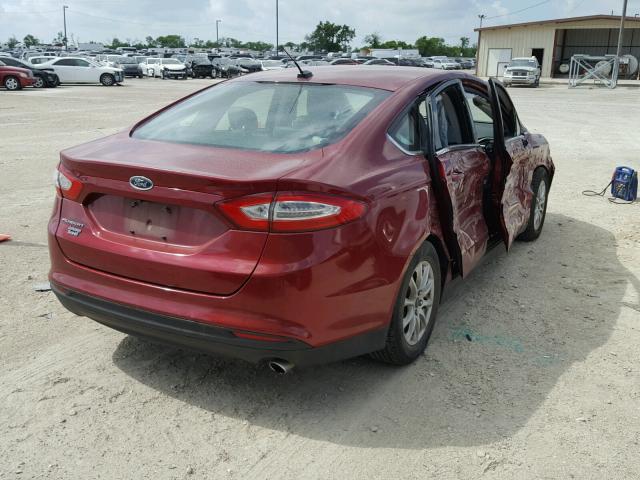 3FA6P0G7XFR159924 - 2015 FORD FUSION S RED photo 4