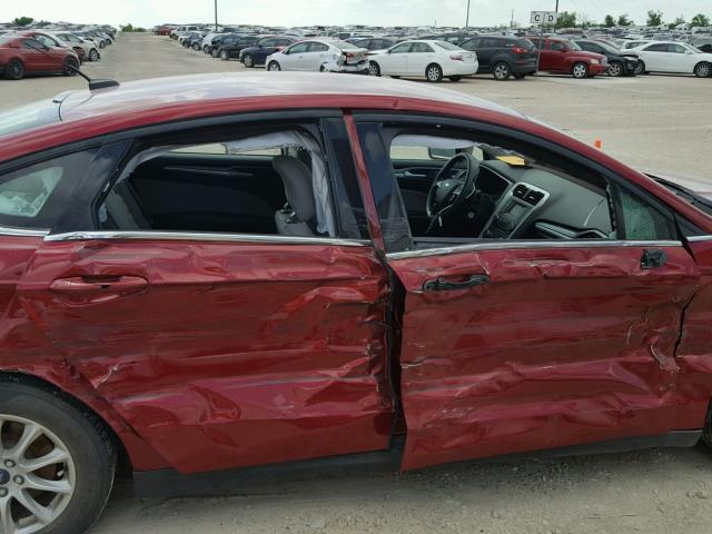 3FA6P0G7XFR159924 - 2015 FORD FUSION S RED photo 9