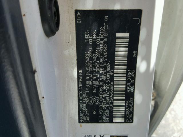 JTLKT324X64066806 - 2006 TOYOTA SCION XB Ақ фото 10