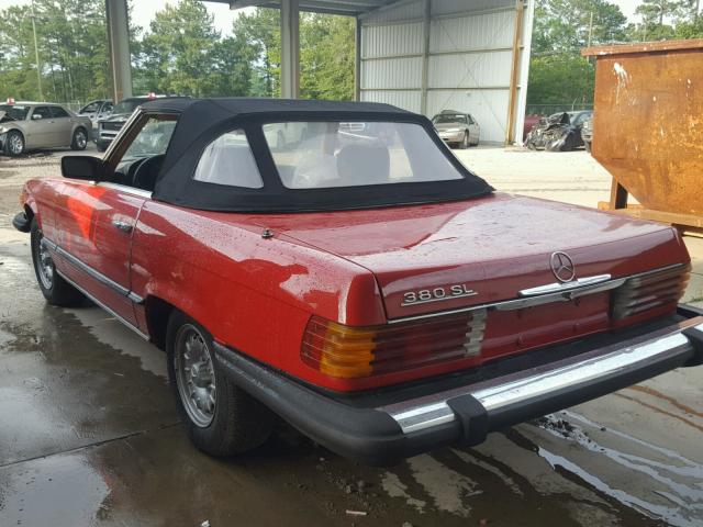 WDBBA45A6DB027131 - 1983 MERCEDES-BENZ 380 SL RED photo 3