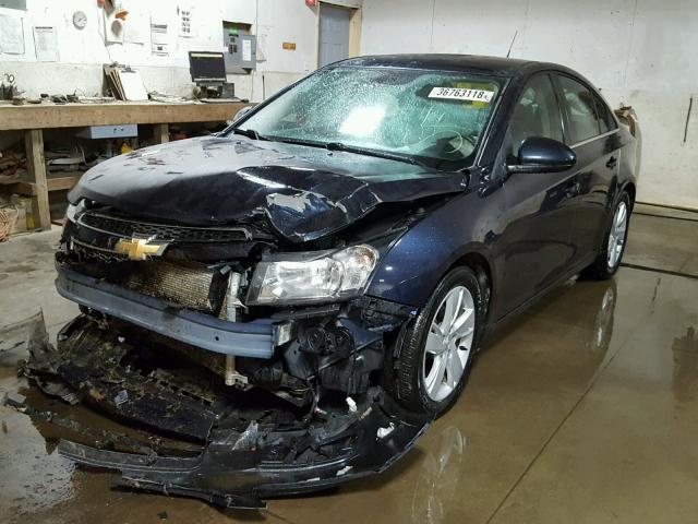 1G1P75SZ5E7244706 - 2014 CHEVROLET CRUZE BLUE photo 2