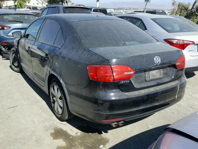 3VW2K7AJ8CM385518 - 2012 VOLKSWAGEN JETTA BASE Սև լուսանկար 3