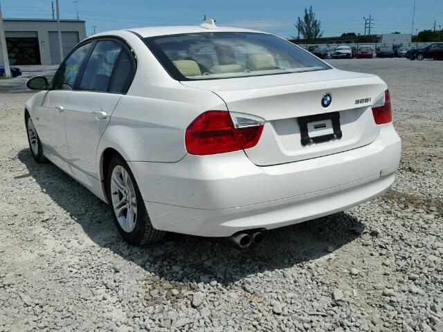 WBAVA37568NL47303 - 2008 BMW 328 I WHITE photo 3