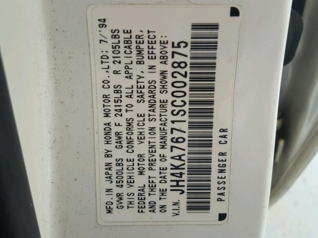 JH4KA7671SC002875 - 1995 ACURA LEGEND LS WHITE photo 10