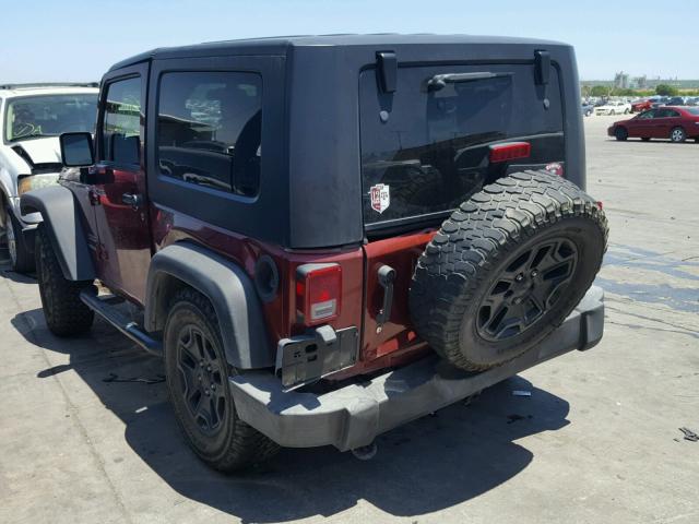 1J4AA2D10AL103493 - 2010 JEEP WRANGLER S BURGUNDY photo 3