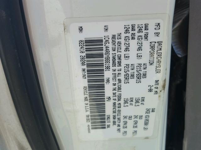 1C4GJ44R6YB661981 - 2000 CHRYSLER GRAND VOYA Ağ foto 10