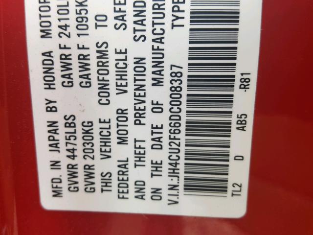 JH4CU2F66DC008387 - 2013 ACURA TSX TECH RED photo 10