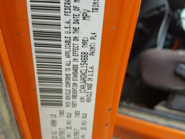 1C4AJWAGXCL154668 - 2012 JEEP WRANGLER S ORANGE photo 10