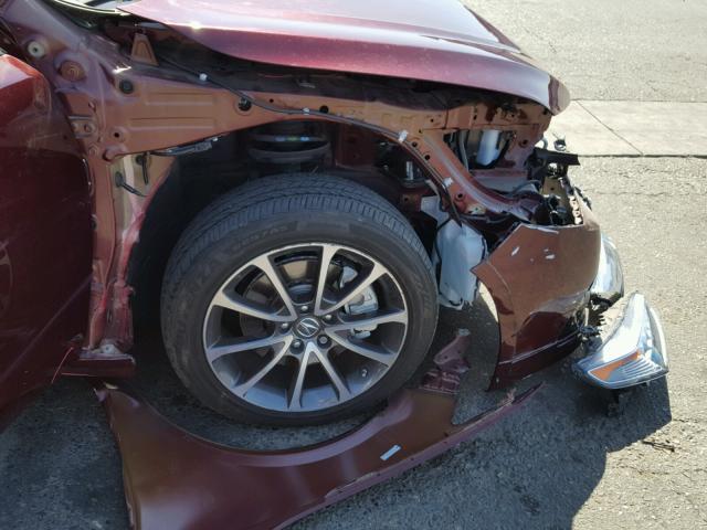 19UUB2F55GA010975 - 2016 ACURA TLX TECH MAROON photo 9