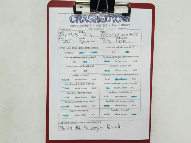 4XAZN5EA1DA048802 - 2013 POLARIS SPORTSMAN 黑色 照片 20