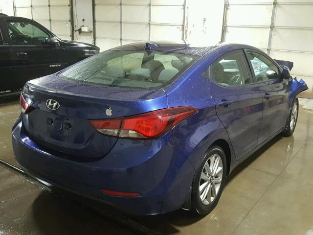 5NPDH4AE1GH722926 - 2016 HYUNDAI ELANTRA BLUE photo 4