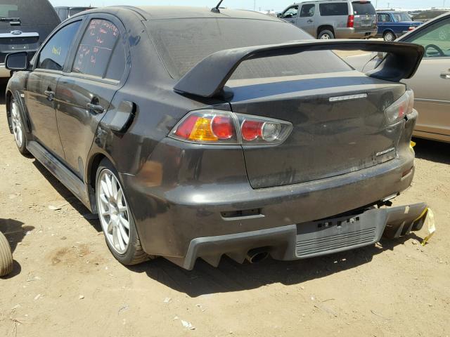 JA32W8FV8BU046811 - 2011 MITSUBISHI LANCER EVO BLACK photo 3