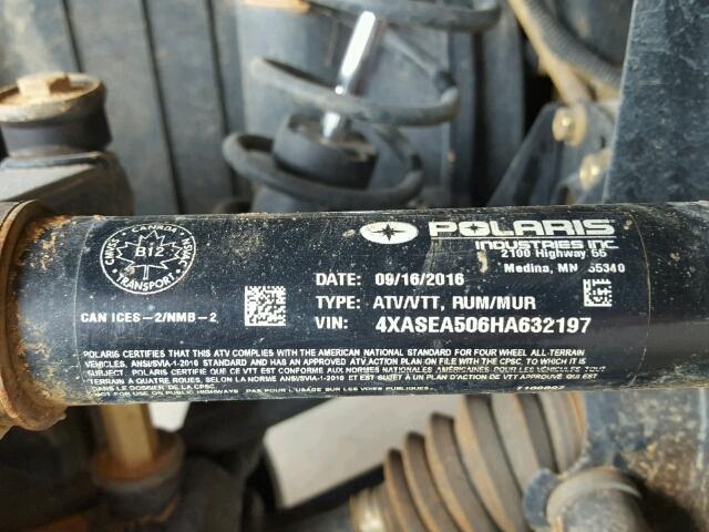 4XASEA506HA632197 - 2017 POLARIS SPORTSMAN GREEN photo 10