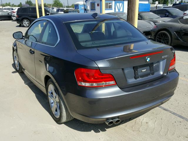 WBAUP9C58DVS95377 - 2013 BMW 128 I GRAY photo 3