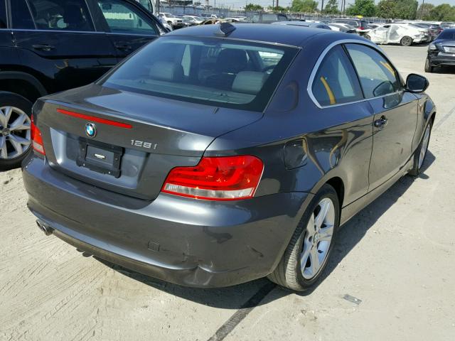 WBAUP9C58DVS95377 - 2013 BMW 128 I GRAY photo 4