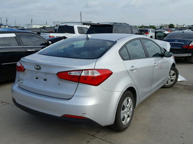 KNAFK4A6XF5401594 - 2015 KIA FORTE LX SILVER photo 4