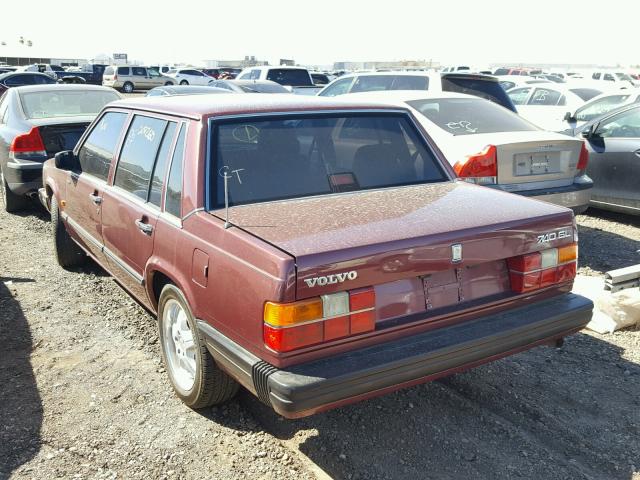 YV1FX884XK2333402 - 1989 VOLVO 740 GL MAROON photo 3