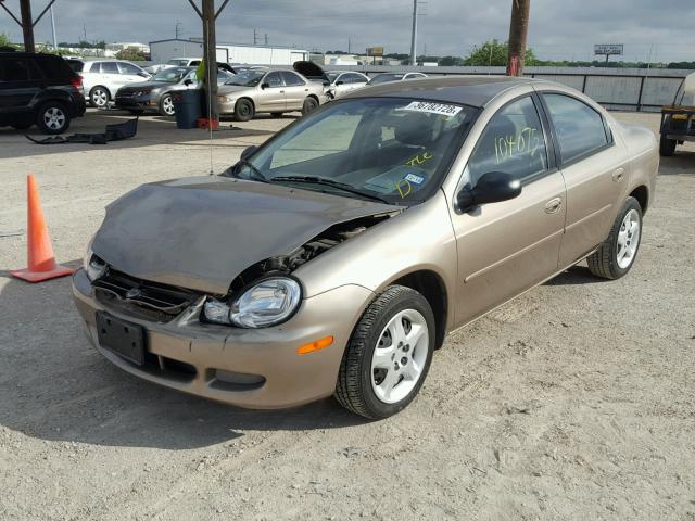 1B3ES46C82D567708 - 2002 DODGE NEON SE BEIGE photo 2