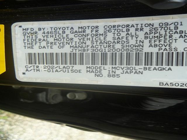 JTHBF30G120008292 - 2002 LEXUS ES 300 BLACK photo 10