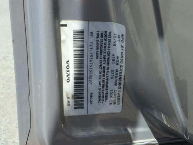 YV1LS55A7X1588287 - 1999 VOLVO S70 SILVER photo 10