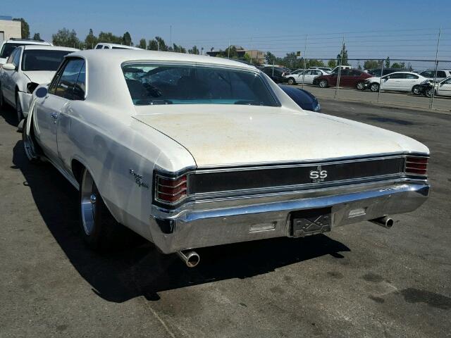 138177Z145268 - 1967 CHEVROLET CHEVELL SS WHITE photo 3