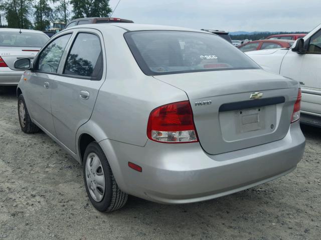 KL1TD52644B254215 - 2004 CHEVROLET AVEO SILVER photo 3