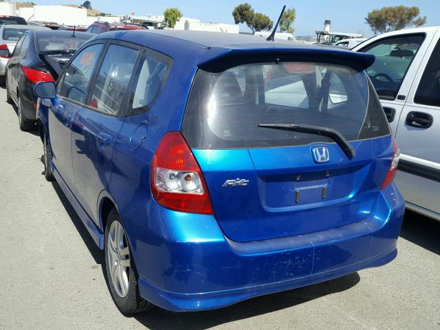 JHMGD38667S030940 - 2007 HONDA FIT S BLUE photo 3