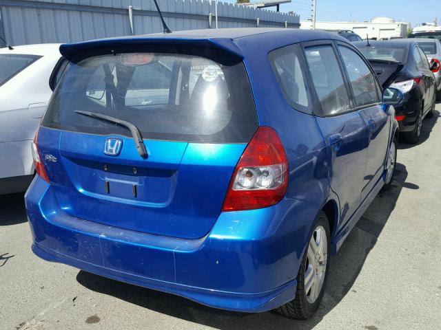 JHMGD38667S030940 - 2007 HONDA FIT S BLUE photo 4