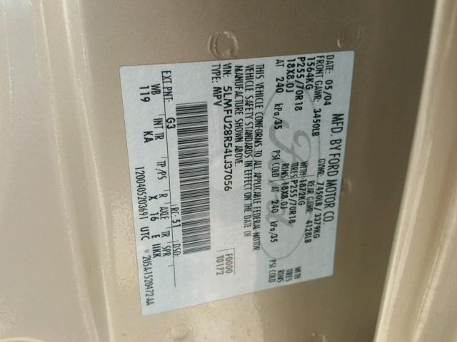 5LMFU28R54LJ37056 - 2004 LINCOLN NAVIGATOR GOLD photo 10