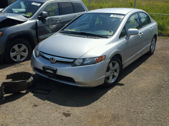 2HGFA16528H101596 - 2008 HONDA CIVIC LX SILVER photo 2