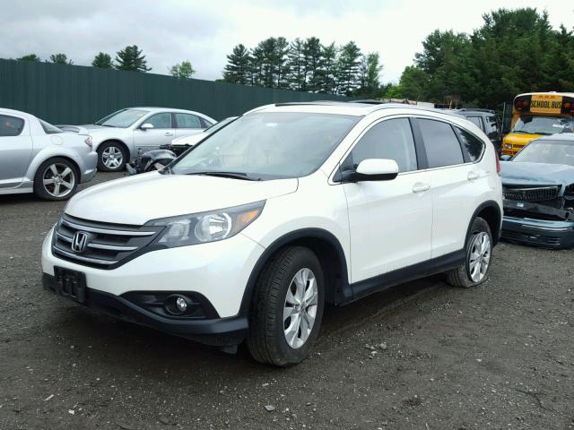 5J6RM4H76CL080857 - 2012 HONDA CR-V EXL WHITE photo 2